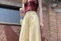 Drawstring Waist Plain Ruffle Cropped Baggy Pants