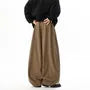 Drawstring Waist Plain Panel Wide Leg Sweatpants