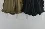 High Waist Plain Ruffled-Trim Wide-Leg Shorts