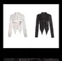 Long-Sleeve Plain Asymmetrical Belted Zip Slim Fit Shirt