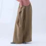 High Waist Plain Shirred Dance Wide Leg Pants
