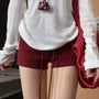 Drawstring Waist Plain Shorts