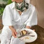 Striped Silk Square Scarf