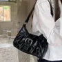 Buckled Faux Leather Shoulder Bag