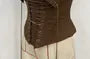 Plain Lace-Up Crop Corset Tube Top