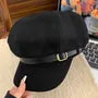 Belt Faux Suede Newsboy Cap
