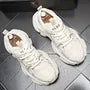 Mesh Panel Lace-Up Platform Sneakers