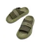 Platform Faux Leather Slide Sandals