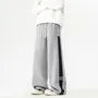 Drawstring Waist Two Tone Wide Leg Sweatpants