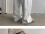 Drawstring Waist Plain Wide Leg Sweatpants