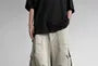 Mid Rise Plain Capri Wide Leg Cargo Pants