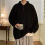 Long-Sleeve Plain Polo-Neck Sweater