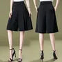 High Waist Plain Double Breasted Culottes