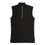 Turtleneck Half Zip Plain Tank Top