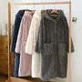Couple Matching Jacquard Hooded Button-Up Fleece Pajama Robe (Various Designs)