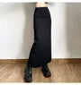 High Waist Plain Slit Maxi Pencil Skirt