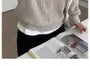 Long-Sleeve Half Zip Plain Knit Top