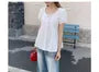 Short Sleeve Round Neck Plain Bow Ruffle Blouse