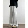 Mid Rise Plain Wide Leg Pants