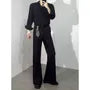 High Waist Plain Flared Dress Pants