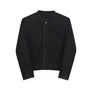 Round Neck Tweed Button Jacket