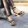 [38] Ankle Strap Wedge-Heel Sandals