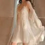 Lace Trim Pajama Dress / Robe / Set