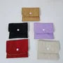 Plain Quilted Flap Button Sanitary Pouch / Coin Purse