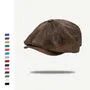 Faux Leather Newsboy Cap