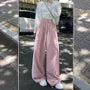 Drawstring Waist Color-Block Striped Baggy Sweatpants