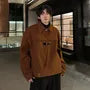 Lapel Collared Plain Single-Breasted Coat