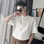 Half-Zip Short-Sleeve Loose T-Shirt