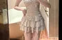 Halter-Neck Dotted Mini Layered Swimdress