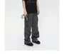Mid Rise Plain Straight Leg Cargo Jeans