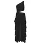 Sleeveless One Shoulder Plain Ruched Cut-Out Asymmetric Mini Dress