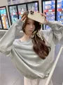 Cold-Shoulder Long-Sleeve Plain Pullover / Spaghetti Strap Plain Lace Trim Mini A-Line Dress