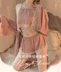 Plain Lace Trim Camisole / Pajama Shorts / Pajama Robe / Set