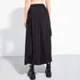 Mid Waist Lace Panel Crop Wide Leg Pants