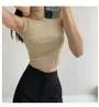 Paneled Mock-Neck Crop Tank Top