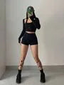 High Waist Plain Yoga Shorts