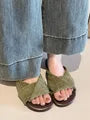 Pleated Slide Sandals