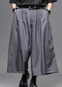Mid Rise Plain Pleated Cropped Wide Leg Dress Pants