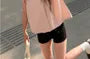 Short-Sleeve Square Neck Double Breasted Plaid Crop Blouse