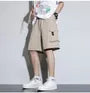 Drawstring Waist Plain Cargo Shorts