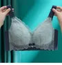 [90C - 110E] Plus Size Two Tone Lace Panel Wireless Bra