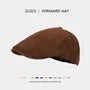 Plain Faux Suede Flat Cap
