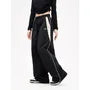 Low Waist Color-Block Loose-Fit Wide-Leg Sweatpants