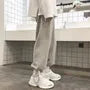 Drawstring Waist Plain Straight Leg Sweatpants