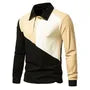 Long-Sleeve Color Block Polo Shirt