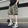 Mid Rise Camo Print Cargo Shorts